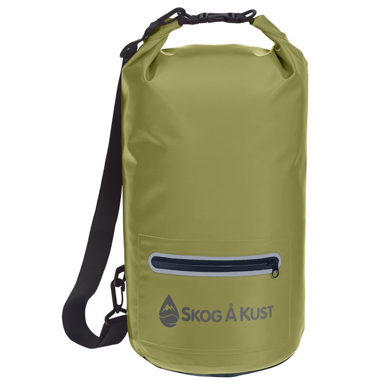Skog Ã… Kust DrySak - Roll Top Waterproof Bag for Travel & Outdoors - 20L Army Green - Image 1